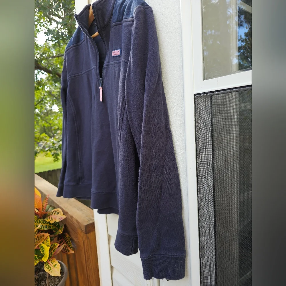 Vineyard Vines Martha’s Vineyard Girls Size XL Navy 1/4‎ Zip Pullover Sweater